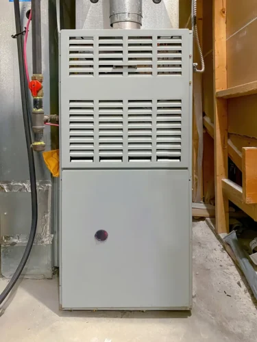 Furnace repair (1) A New Indoor Furnace system placed inside the house